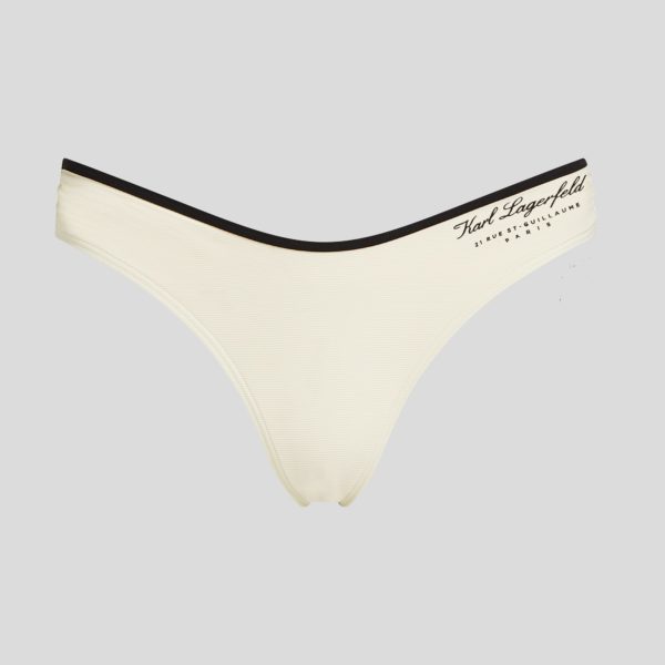 Karl Lagerfeld, Bas De Bikini Taille Haute Hotel Karl, Femme, Crème Cannoli, Taille: XXS