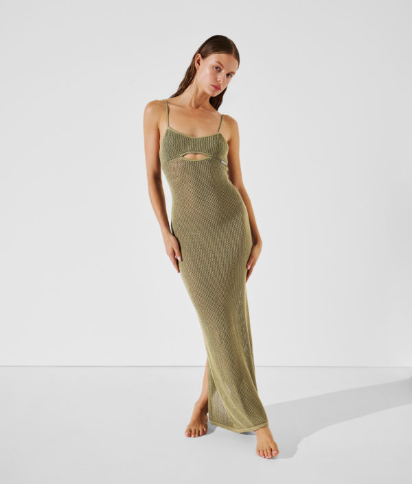 Karl Lagerfeld, Robe De Plage En Crochet, Femme, Vert d'huile, Taille: XXS