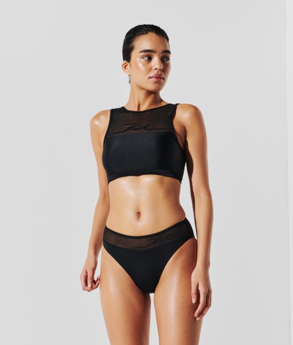 Karl Lagerfeld, Haut De Bikini À Col Montant K/signature, Femme, Noir, Taille: XXS
