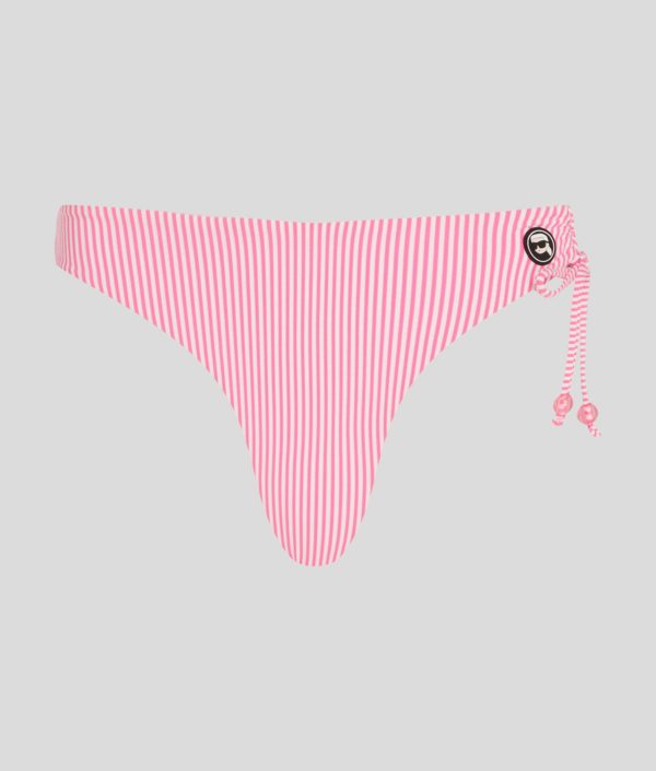 Karl Lagerfeld, Bas De Bikini À Rayures Ikon, Femme, Rayure blanc-rose, Taille: XXS