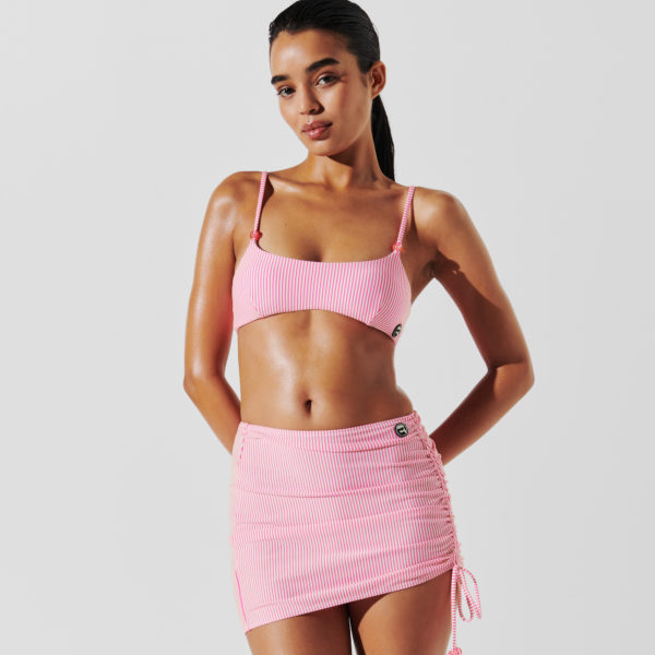 Karl Lagerfeld, Mini Paréo À Rayures Ikon, Femme, Rayure blanc-rose, Taille: XS