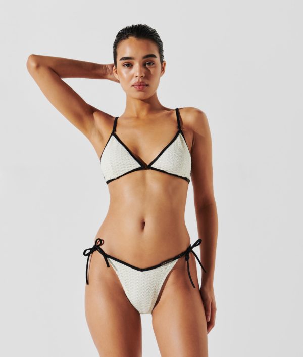 Karl Lagerfeld, Haut De Bikini Triange En Crochet Hotel Karl, Femme, Crème Cannoli, Taille: XXS