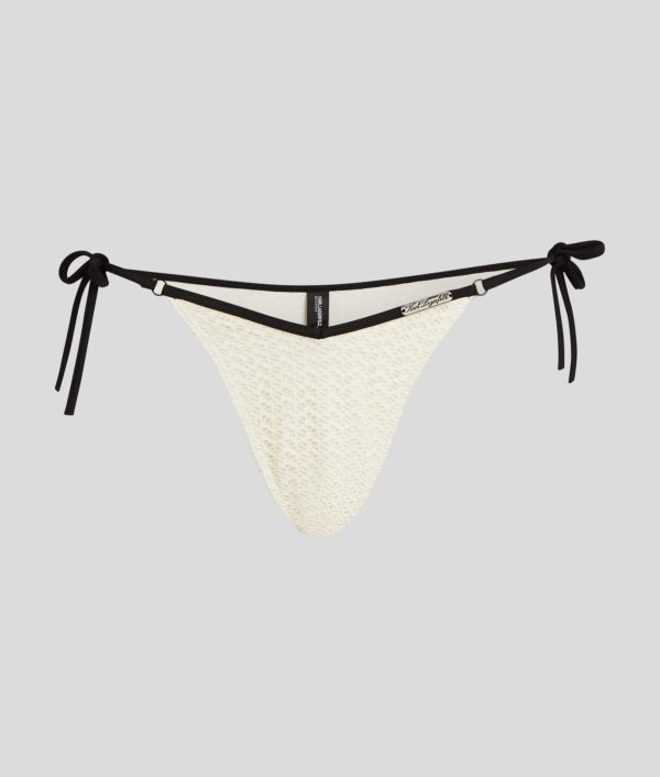 Karl Lagerfeld, Bas De Bikini En Crochet Hotel Karl, Femme, Crème Cannoli, Taille: XXS