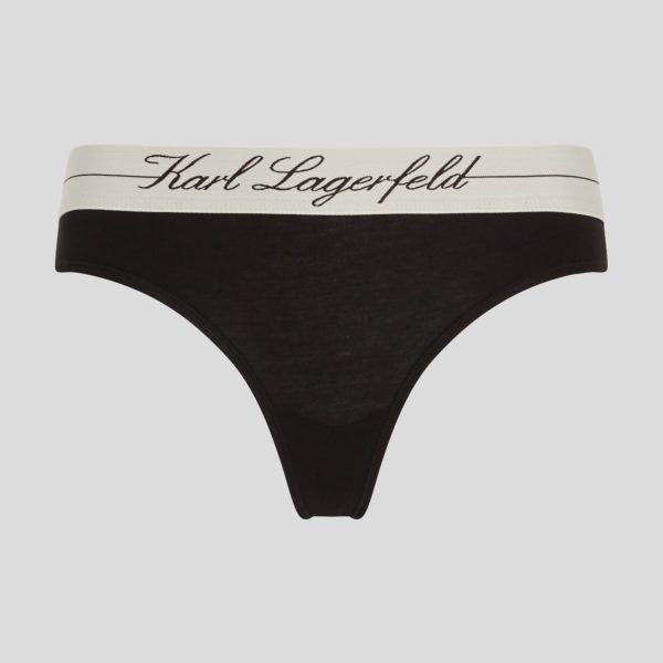 Karl Lagerfeld, String Hotel Karl, Femme, Noir, Taille: XXS