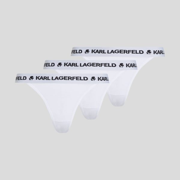 Karl Lagerfeld, Culottes Brésiliennes À Logo Karl – Lot De 3, Femme, Blanc, Taille: XXS