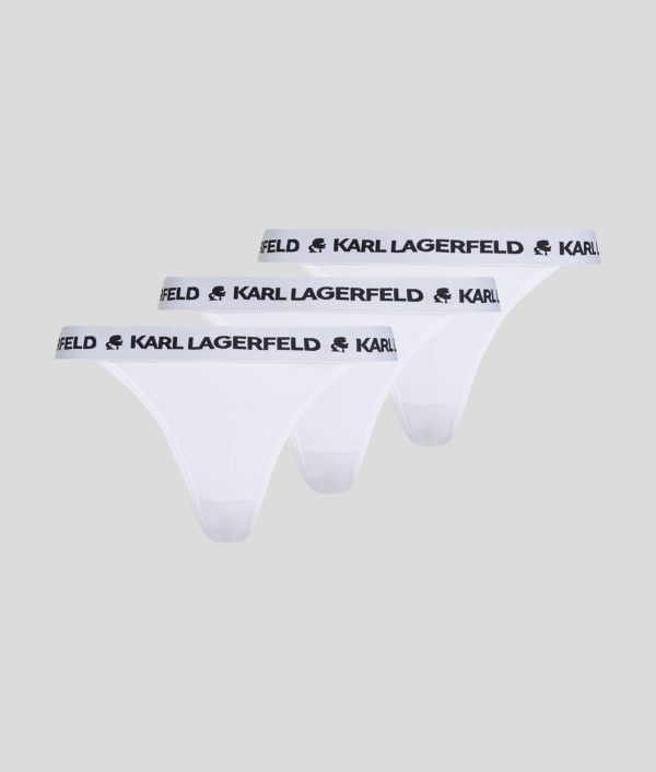 Karl Lagerfeld, Culottes Brésiliennes À Logo Karl – Lot De 3, Femme, Blanc, Taille: XXS