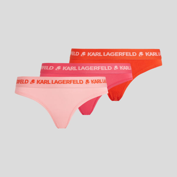 Karl Lagerfeld, Culottes À Logo Karl – Lot De 3, Femme, Rouge vif-framboise flamant rose, Taille: XXS