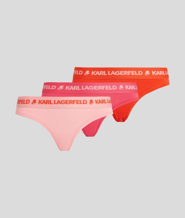 Karl Lagerfeld, Culottes À Logo Karl – Lot De 3, Femme, Rouge vif-framboise flamant rose, Taille: XXS