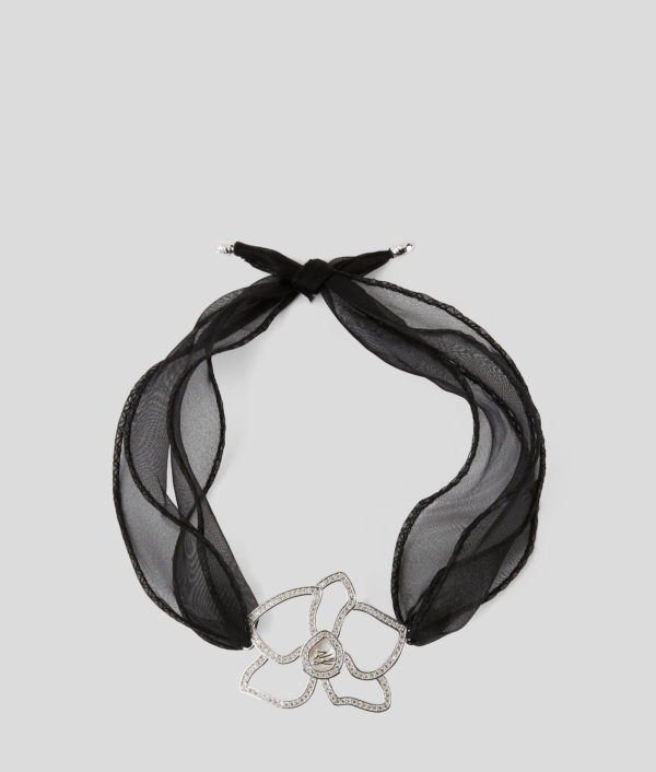 Karl Lagerfeld, Collier Ras Du Cou Fleur K/autograph, Femme, Argent, Taille: X00