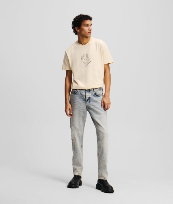 Karl Lagerfeld, Jean Fuselé Délavé À L'acide, Homme, Acid Light Blue, Taille: L3634
