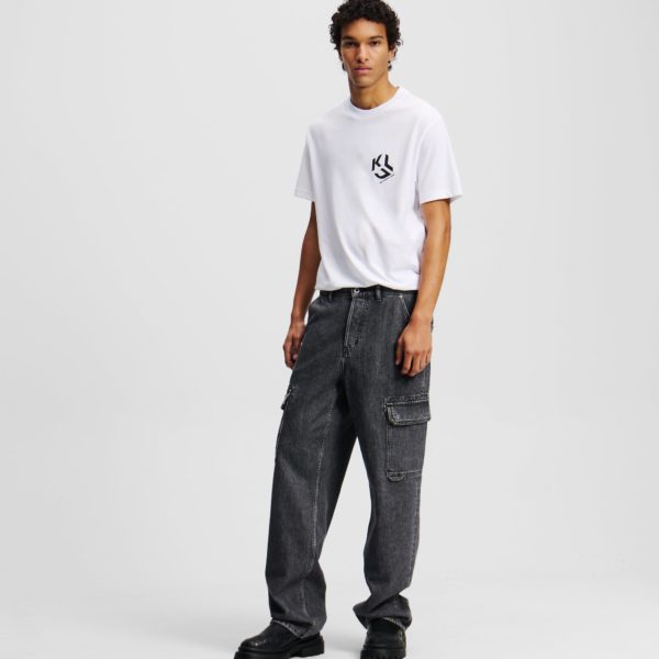 Karl Lagerfeld, Jean Décontracté De Style Utilitaire, Homme, Noir lavé, Taille: L36