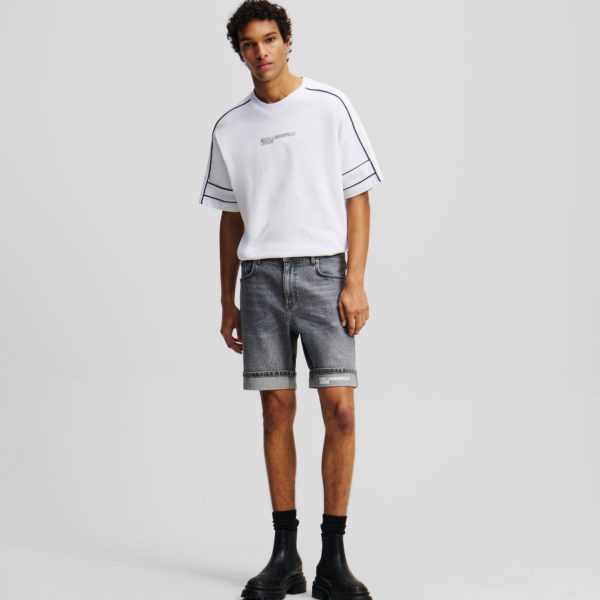 Karl Lagerfeld, Short Slim, Homme, Gris clair délavé, Taille: L36