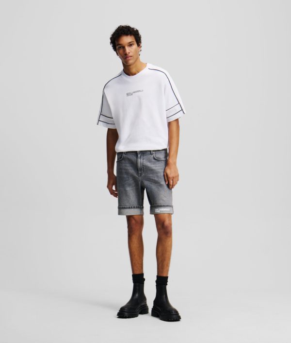 Karl Lagerfeld, Short Slim, Homme, Gris clair délavé, Taille: L36