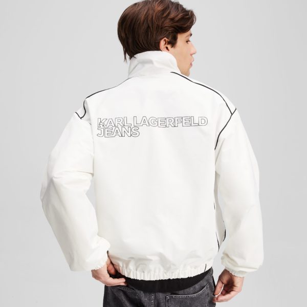 Karl Lagerfeld, Veste À Passepoil Avec Logo Klj, Homme, Blanc, Taille: XXXL
