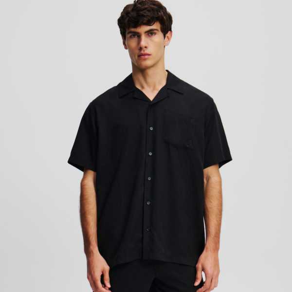 Karl Lagerfeld, Chemise À Manches Courtes Karl Kameo, Homme, Noir, Taille: XXS