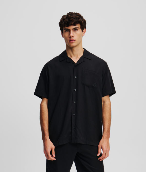 Karl Lagerfeld, Chemise À Manches Courtes Karl Kameo, Homme, Noir, Taille: XXS