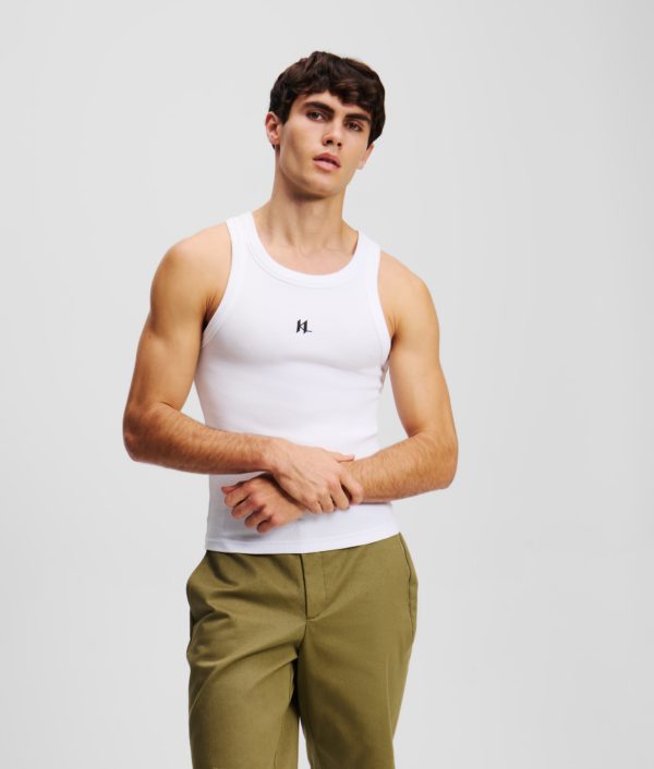 Karl Lagerfeld, Débardeur Kl Monogram, Homme, Blanc, Taille: XXXL
