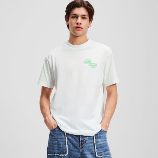 Karl Lagerfeld, T-shirt Avec Logo Klj, Homme, Blanc, Taille: XXXL