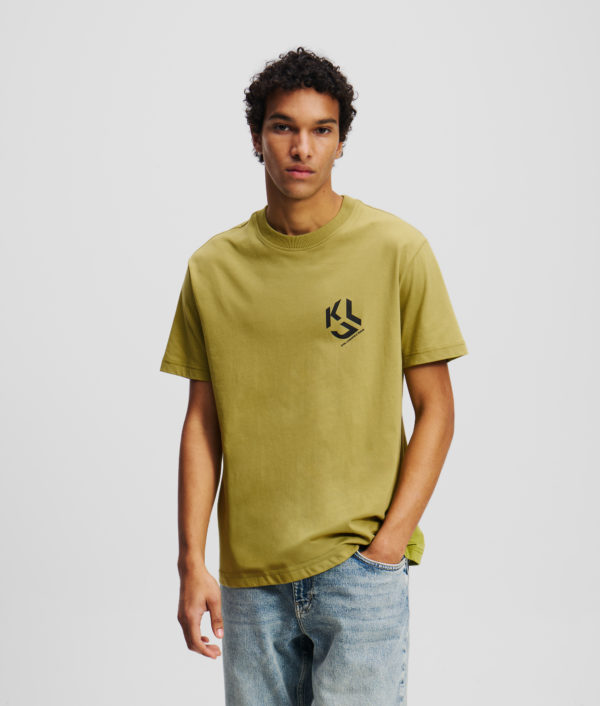 Karl Lagerfeld, T-shirt Avec Monogramme, Homme, Vert Olive, Taille: XXXL