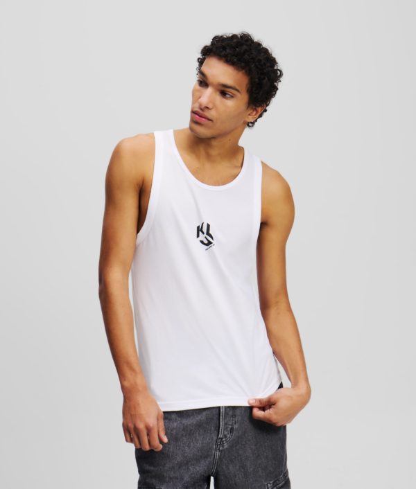 Karl Lagerfeld, Débardeur Avec Monogramme, Homme, Blanc, Taille: XXXL