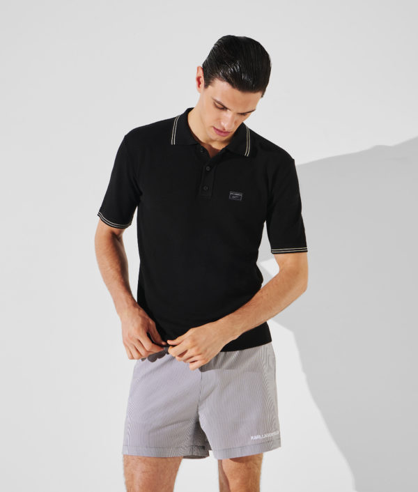 Karl Lagerfeld, Polo En Maille Kl X Borsalino, Homme, Noir, Taille: XXXL