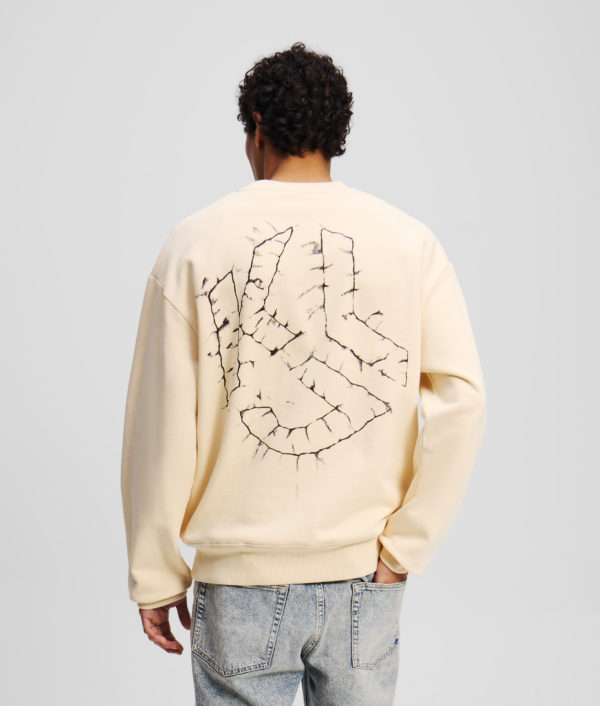 Karl Lagerfeld, Sweat-shirt Avec Monogramme Shibori, Homme, Frêne de bois, Taille: XXXL