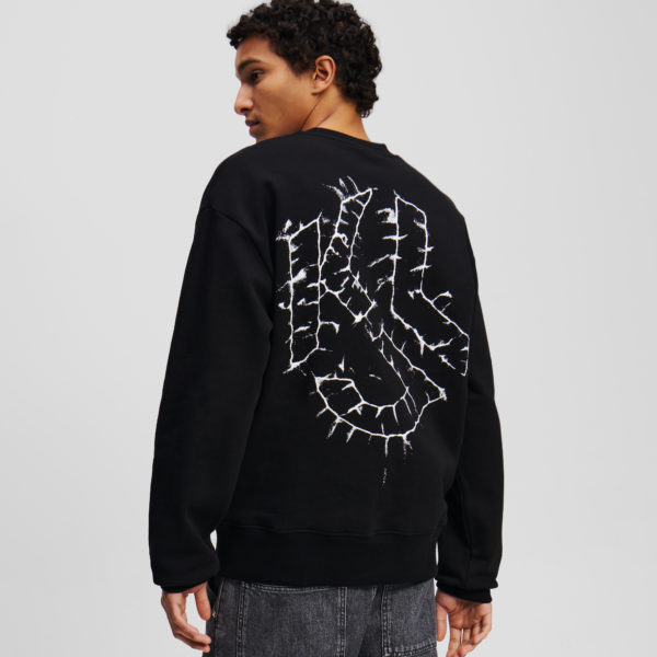 Karl Lagerfeld, Sweat-shirt Avec Monogramme Shibori, Homme, Noir, Taille: XXXL