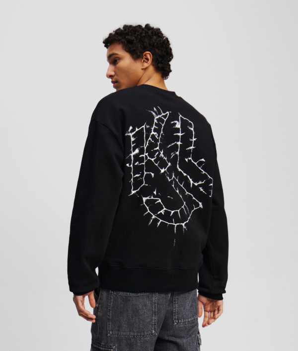 Karl Lagerfeld, Sweat-shirt Avec Monogramme Shibori, Homme, Noir, Taille: XXXL