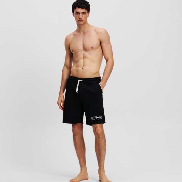 Karl Lagerfeld, Short Molletonné Loungewear Hotel Karl, Homme, Noir, Taille: XXXL