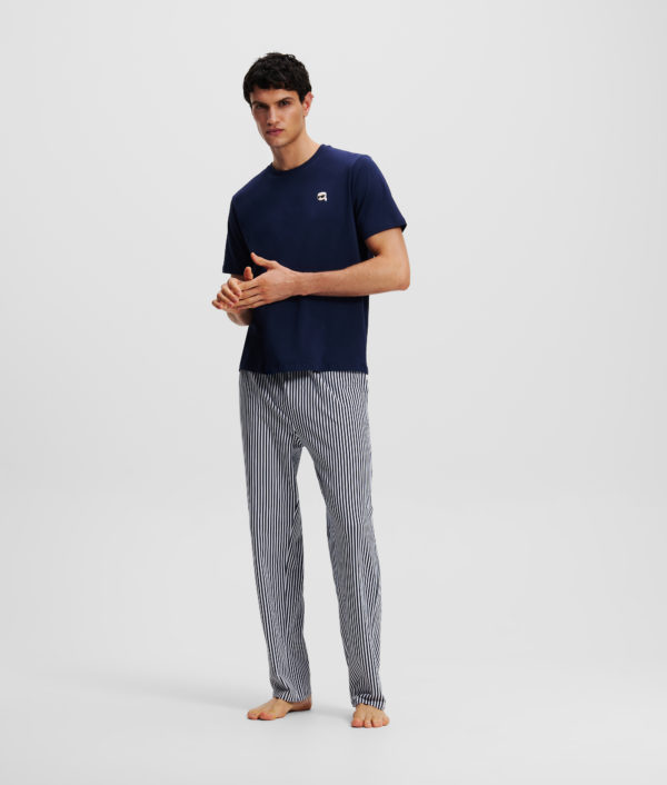Karl Lagerfeld, Ensemble Pyjama Rayé Ikon, Homme, Rayures noir-iris-blanc, Taille: XXS