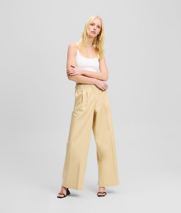Karl Lagerfeld, Pantalon Évasé À Double Pli, Femme, Nomade, Taille: X48