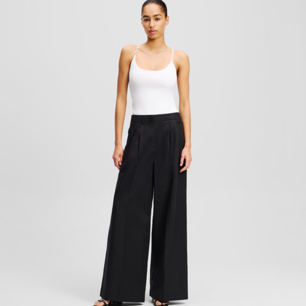 Karl Lagerfeld, Pantalon Évasé À Double Pli, Femme, Noir, Taille: X48