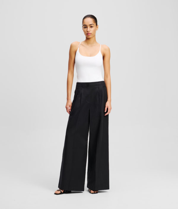Karl Lagerfeld, Pantalon Évasé À Double Pli, Femme, Noir, Taille: X48