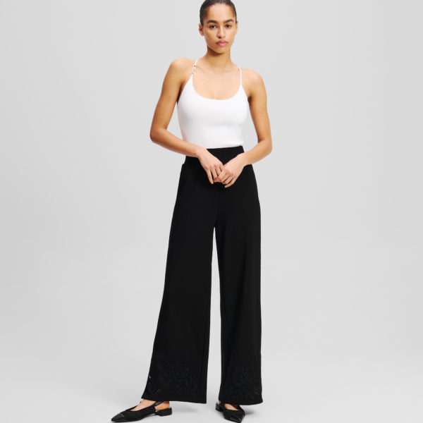 Karl Lagerfeld, Jogging Avec Broderie Orchidée, Femme, Noir, Taille: XXXL