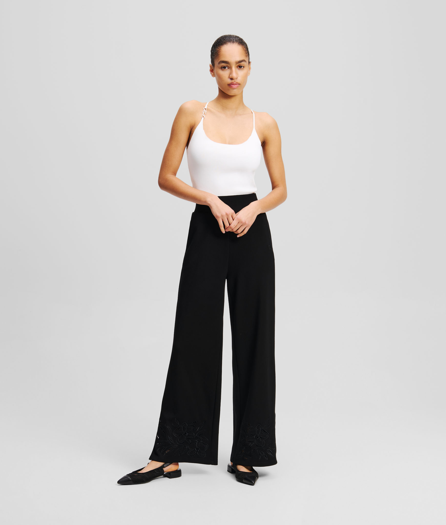 Karl Lagerfeld, Jogging Avec Broderie Orchidée, Femme, Noir, Taille: XXXL