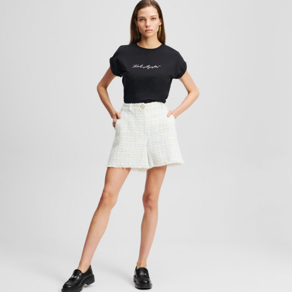 Karl Lagerfeld, Short Bouclette Karl Essential, Femme, Boucle Kentucky Blue White, Taille: X48