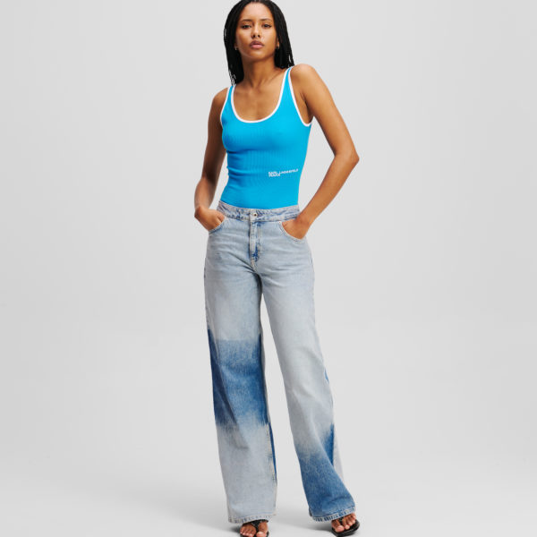 Karl Lagerfeld, Jean Décontracté Color-block, Femme, Bleu lavé vintage, Taille: L3232