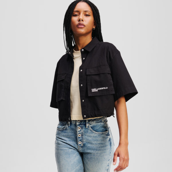 Karl Lagerfeld, Chemise Utilitaire, Femme, Noir, Taille: XXS