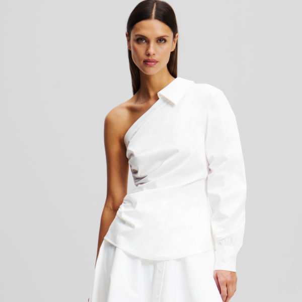 Karl Lagerfeld, Chemisier Épaule Dénudée, Femme, Blanc, Taille: X48