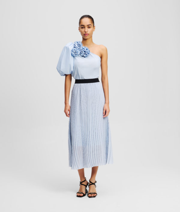 Karl Lagerfeld, Jupe Plissée Maxi, Femme, Bleu Kentucky, Taille: X48