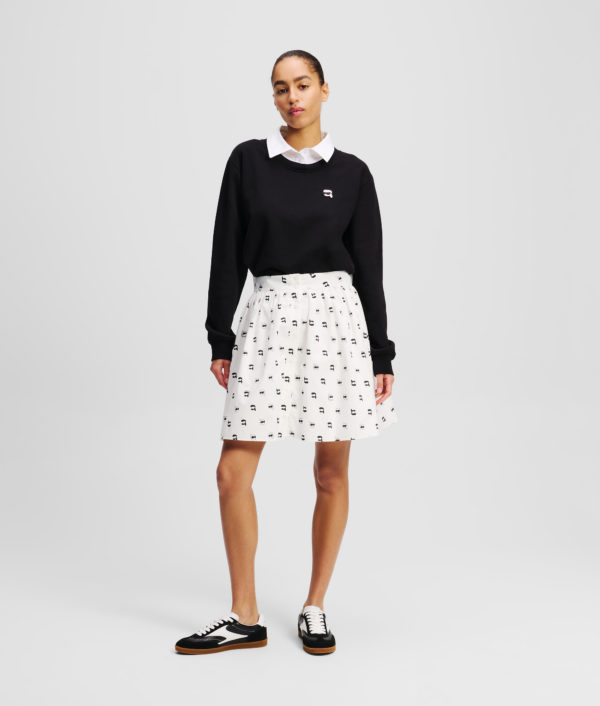 Karl Lagerfeld, Jupe À Impression Ikon Intégrale, Femme, All Over Dot Print Blanc-Noir, Taille: X48