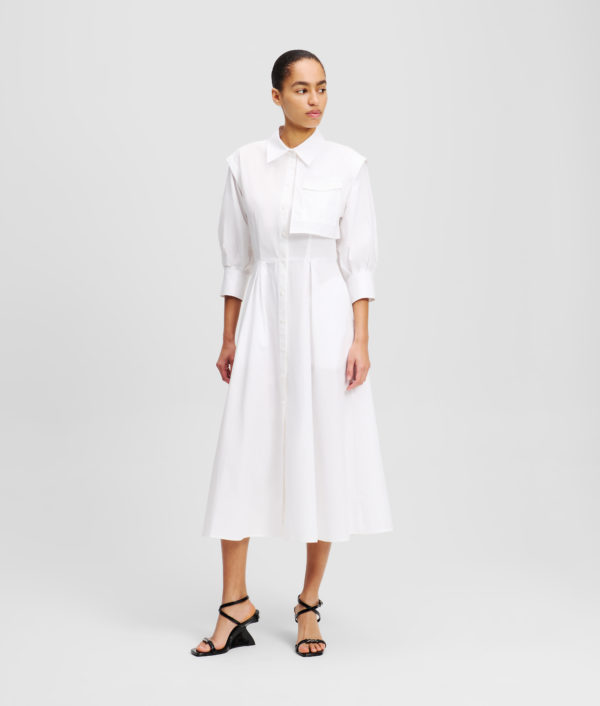 Karl Lagerfeld, Robe-chemisier Cargo, Femme, Blanc, Taille: X48