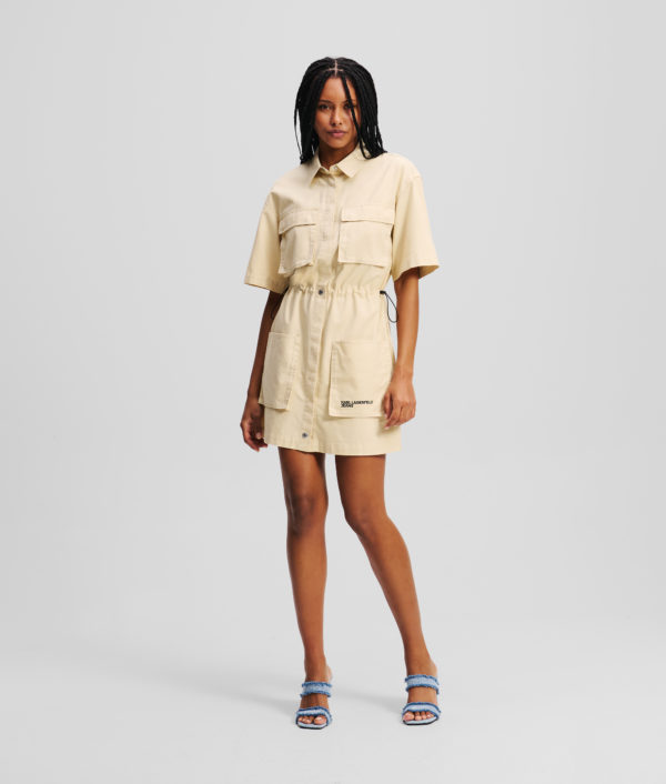 Karl Lagerfeld, Robe Chemise Utilitaire, Femme, Frêne de bois, Taille: XXS