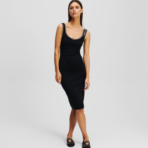 Karl Lagerfeld, Robe Tricot Karl Essential, Femme, Noir, Taille: XXXL
