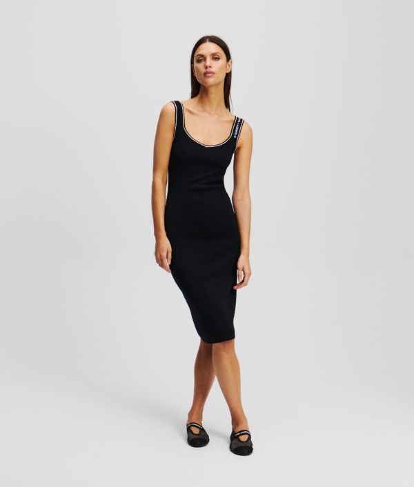 Karl Lagerfeld, Robe Tricot Karl Essential, Femme, Noir, Taille: XXXL