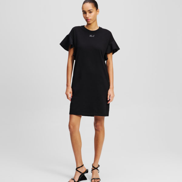 Karl Lagerfeld, Robe T-shirt En Tissu Mélangé, Femme, Noir, Taille: XXXL