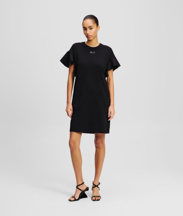 Karl Lagerfeld, Robe T-shirt En Tissu Mélangé, Femme, Noir, Taille: XXXL