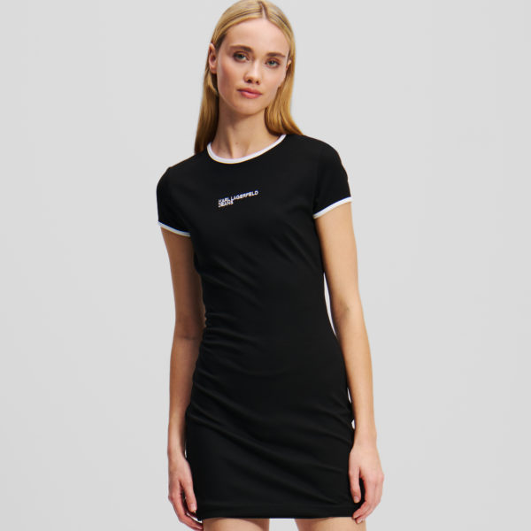 Karl Lagerfeld, Robe T-shirt Ajustée Avec Logo Klj, Femme, Noir, Taille: XXS