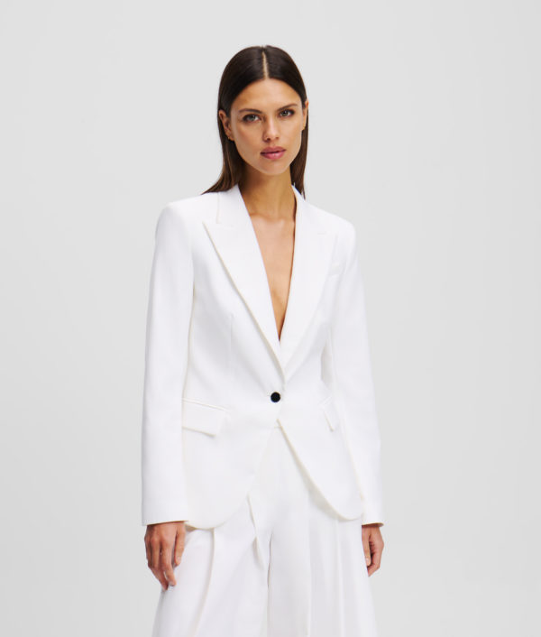 Karl Lagerfeld, Blazer Sur Mesure Karl Essential, Femme, Immaculé, Taille: X48