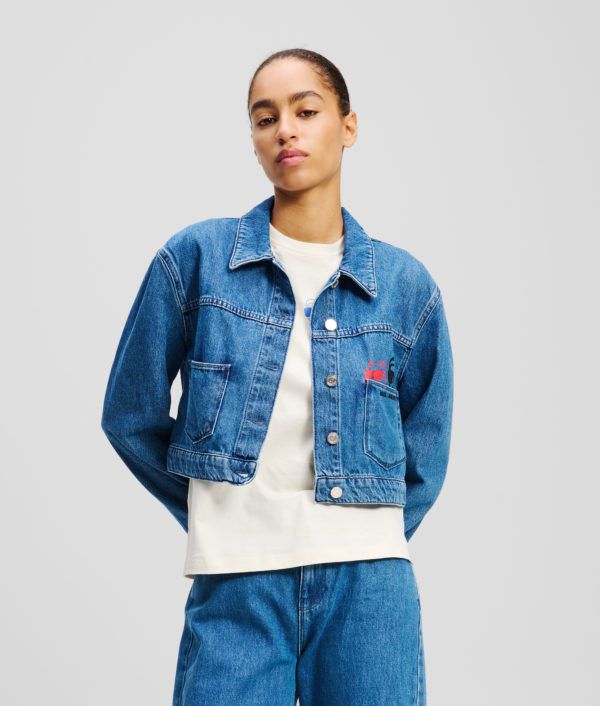 Karl Lagerfeld, Veste Denim Ikon, Femme, Denim Bleu Clair, Taille: XXS